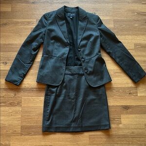 Banana Republic Black Blazer Classic Suit Jacket with Matching Skirt